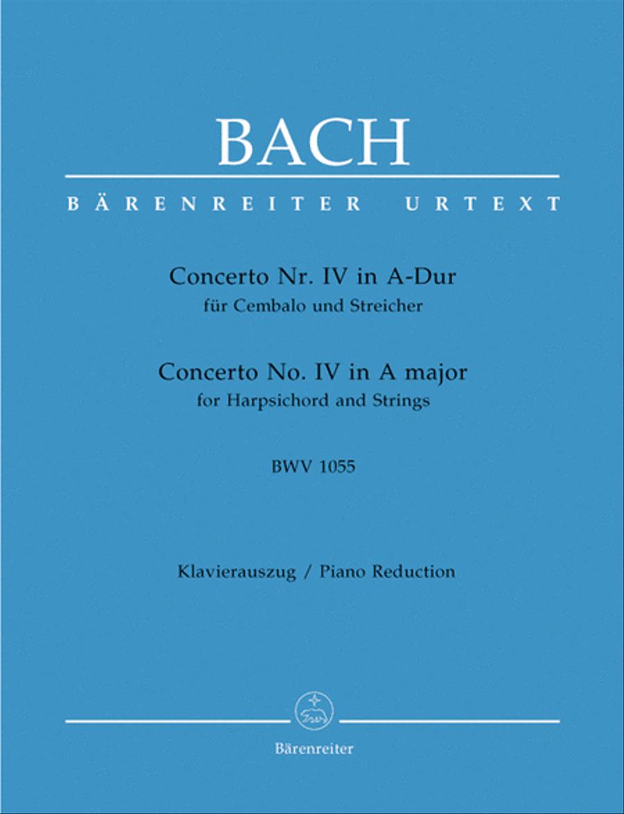 Concerto for Harpsichord and Strings No. 4 A major BWV 1055 Harpsichord scores gallery preview page 1