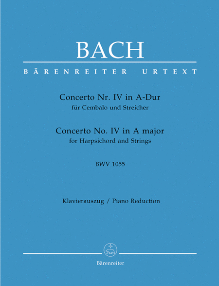 Concerto for Harpsichord and Strings No. 4 A major BWV 1055