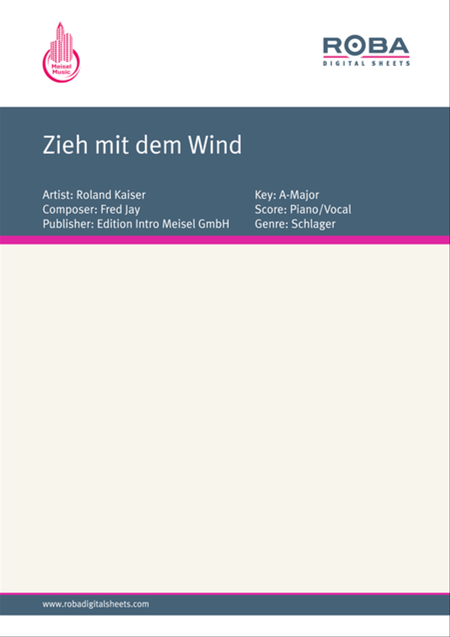 Zieh mit dem Wind Zieh mit dem Wind Piano, Vocal scores gallery preview page 1