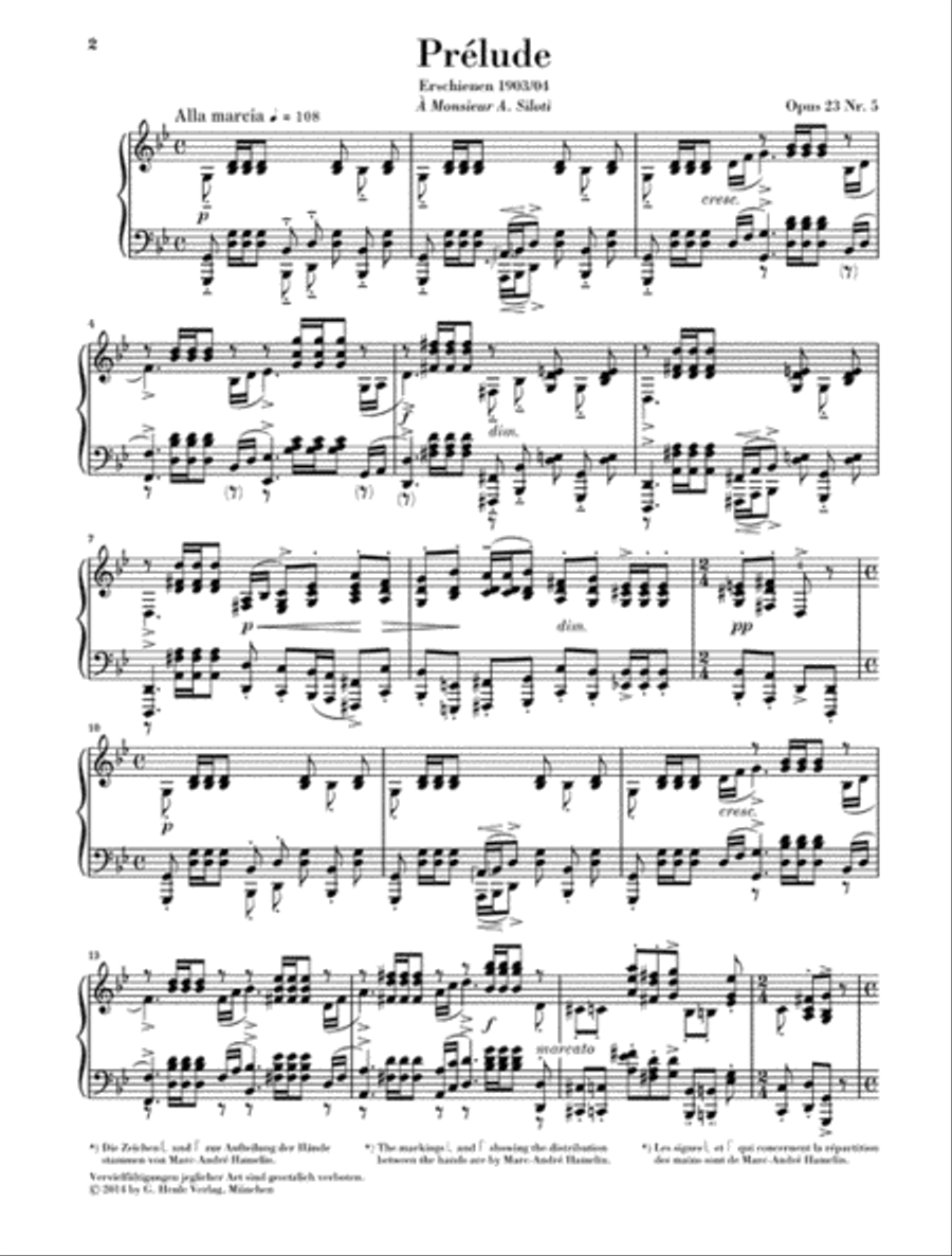 Prelude in G minor Op. 23 No. 5 Piano Solo scores gallery preview page 2