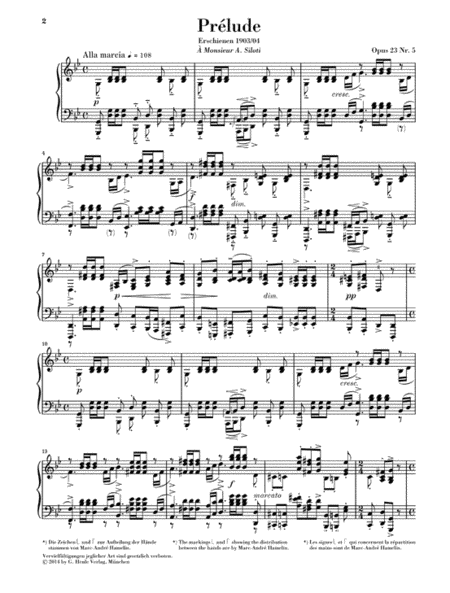 Prelude in G minor Op. 23 No. 5 by Sergei Rachmaninoff Piano Solo - Sheet Music