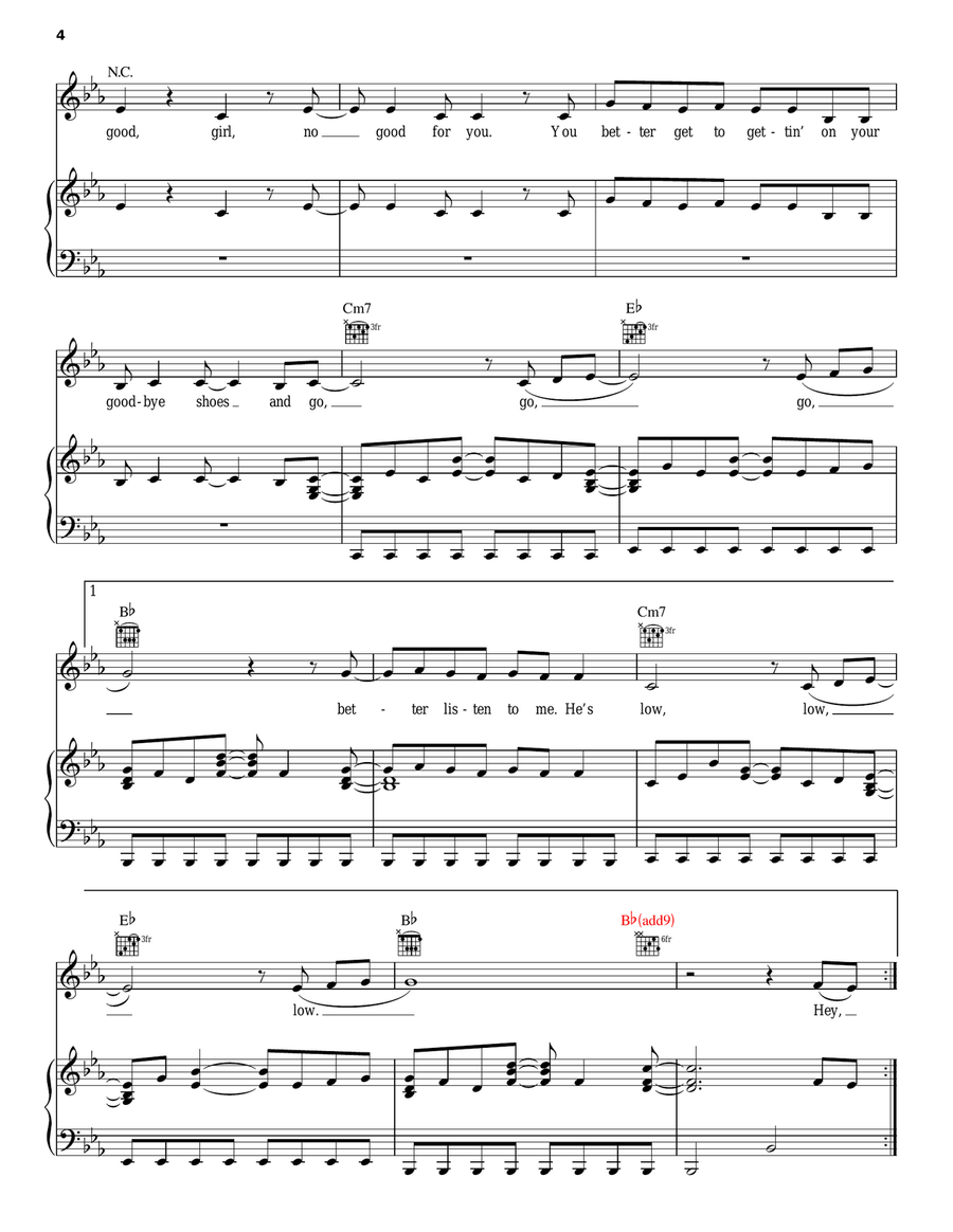 Good Girl Good Girl Piano, Vocal, Guitar scores gallery preview page 4