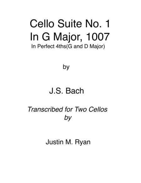Cello Suite No. 1, BWV 1007: 1-6 in Perfect 4ths(G and D Major) image number null