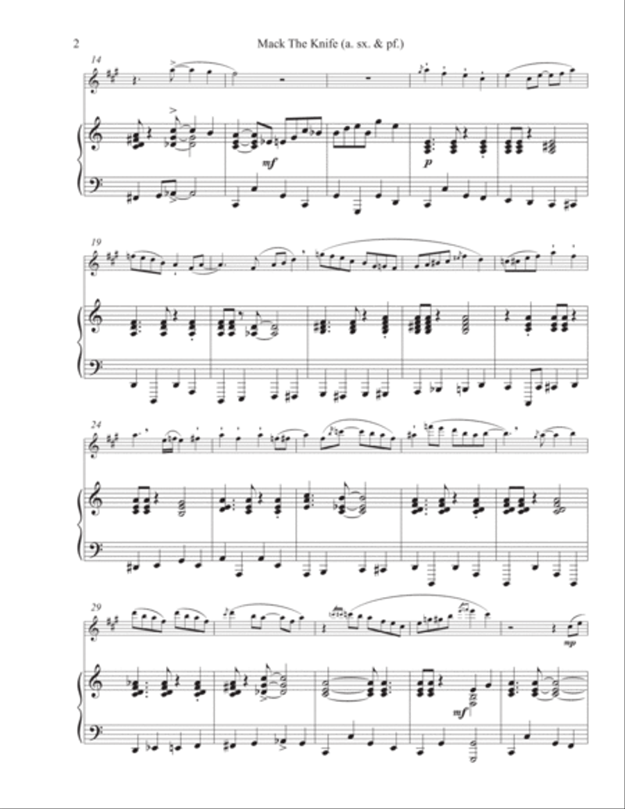 Mack The Knife Alto Saxophone scores gallery preview page 6
