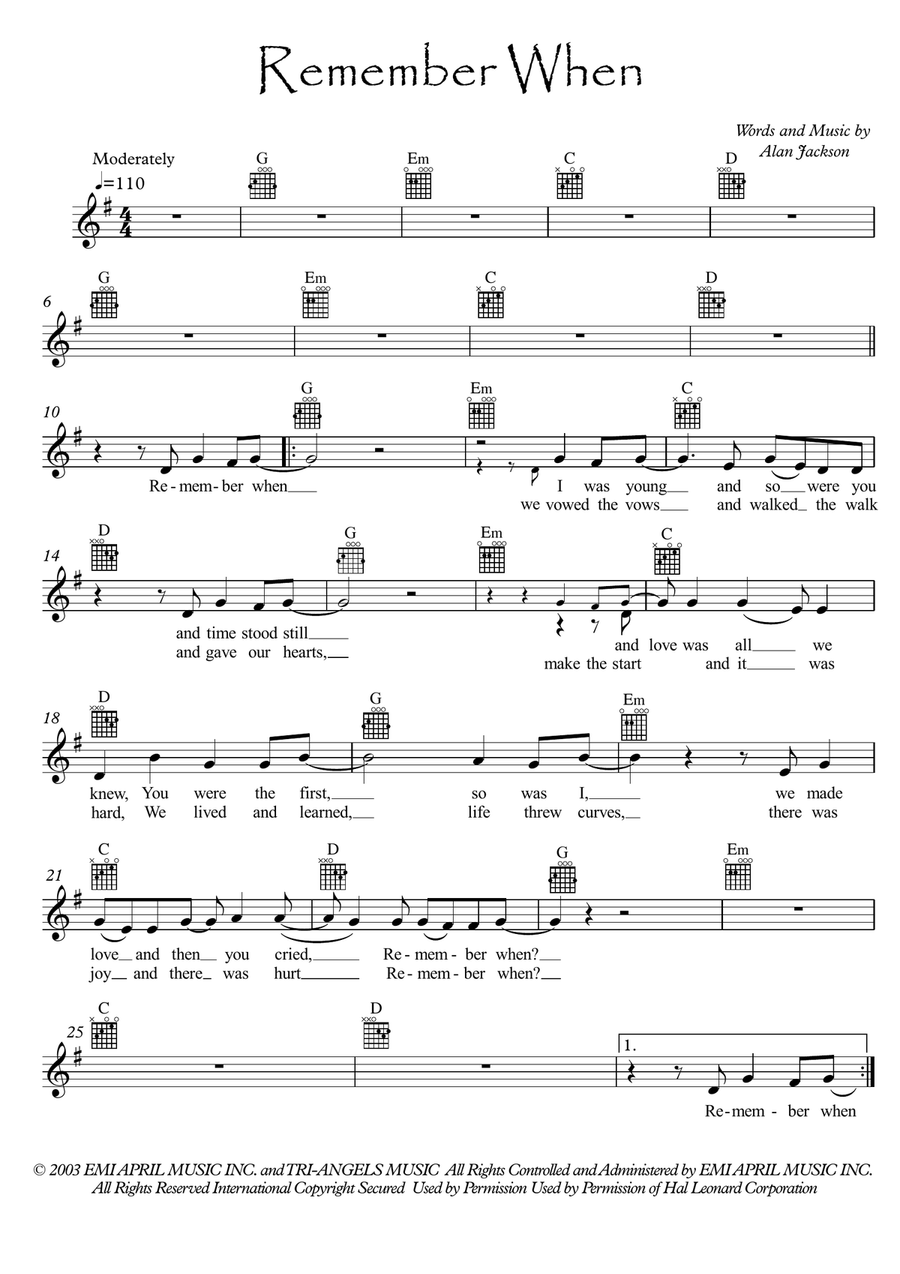 Remember When Electric Guitar scores gallery preview page 1