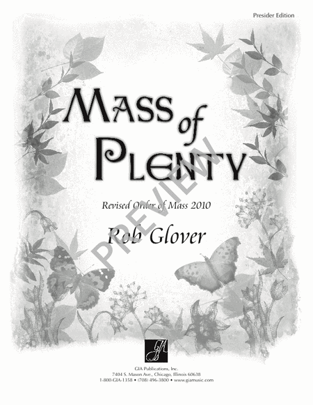 Mass of Plenty - Presider edition