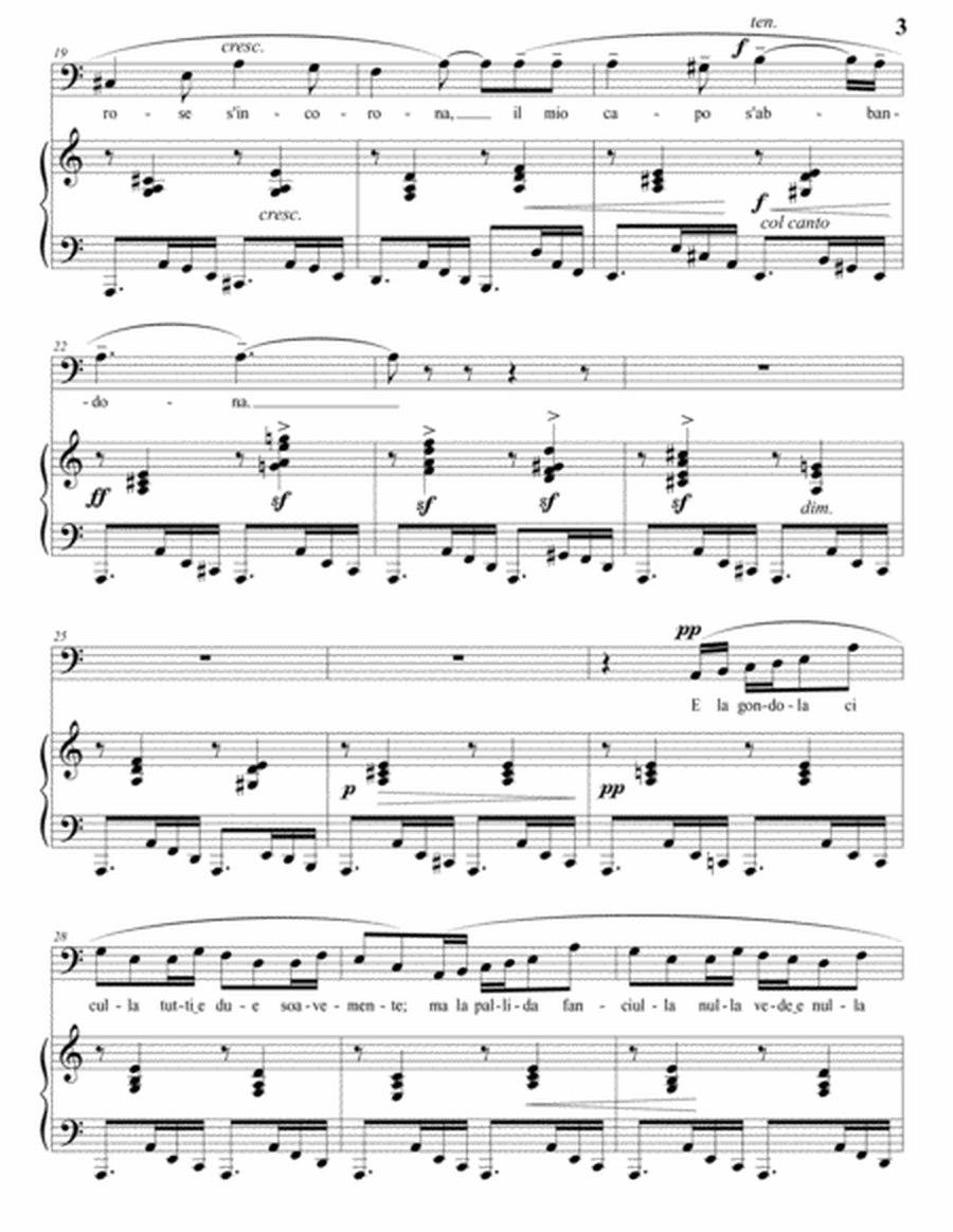 BROGI: Visione Veneziana (transposed to A minor, bass clef)