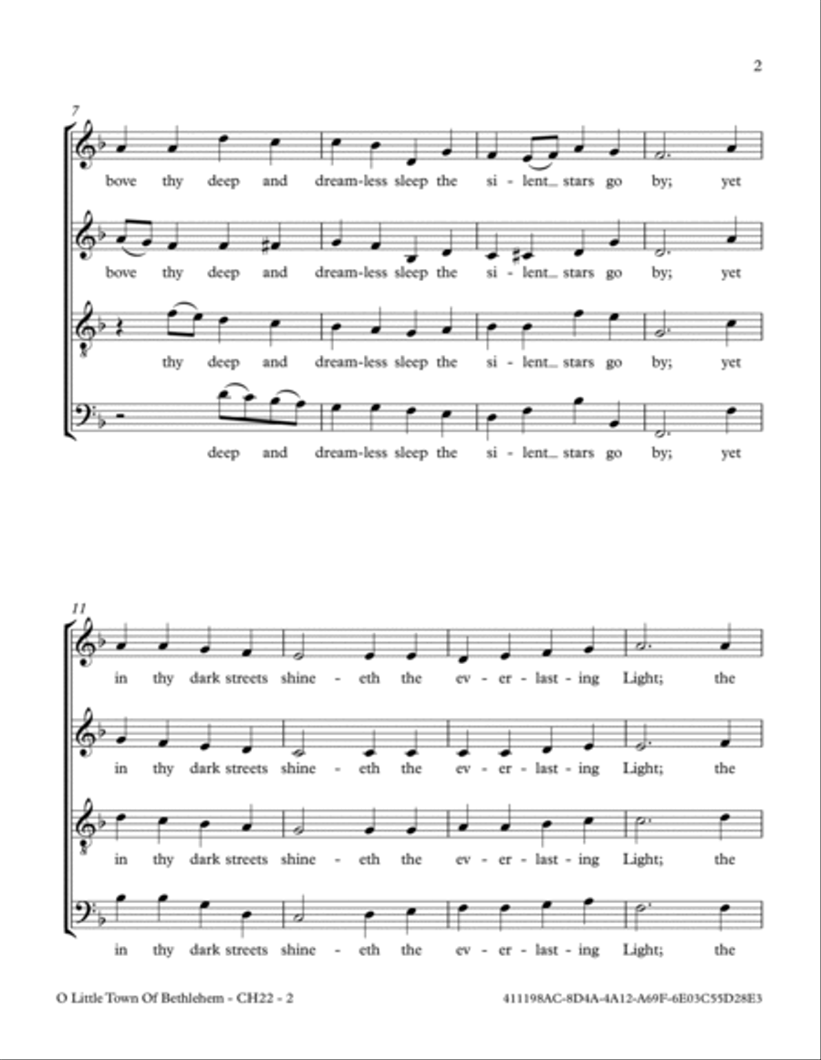 O Little Town Of Bethlehem O Little Town Of Bethlehem 4-Part scores gallery preview page 3