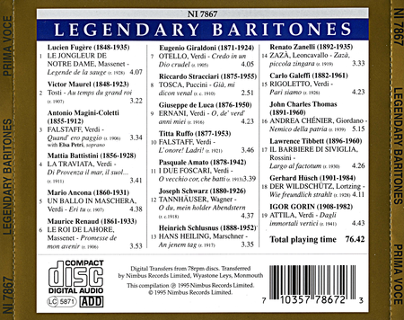 Legendary Baritones