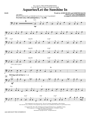 Aquarius / Let the Sunshine In (from the musical Hair) (arr. Roger Emerson) - Bass