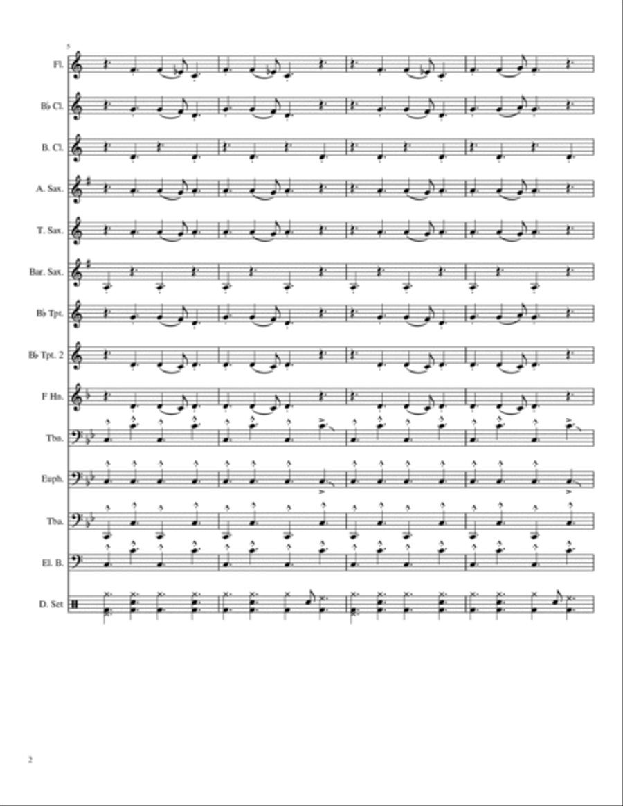 No One Knows Marching Band scores gallery preview page 2