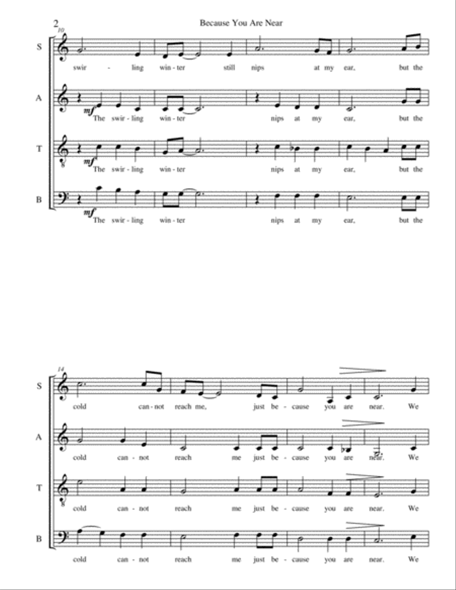 Because You Are Near 4-Part scores gallery preview page 2