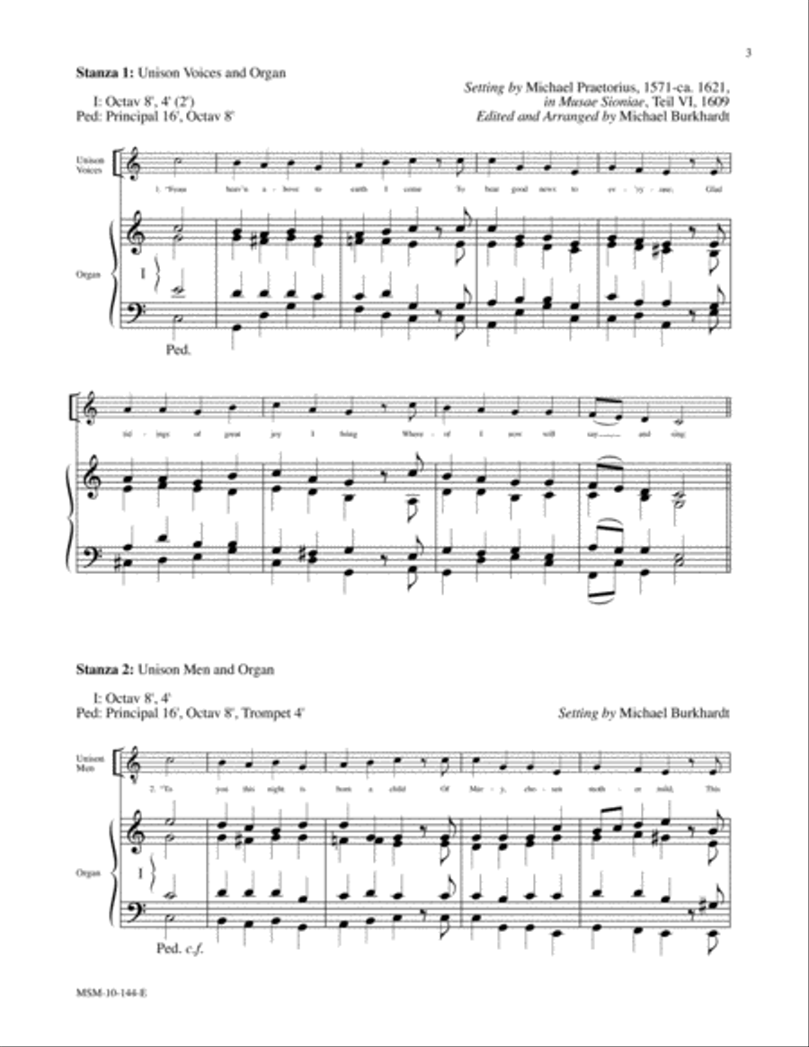 From Heaven Above to Earth I Come Organ scores gallery preview page 3