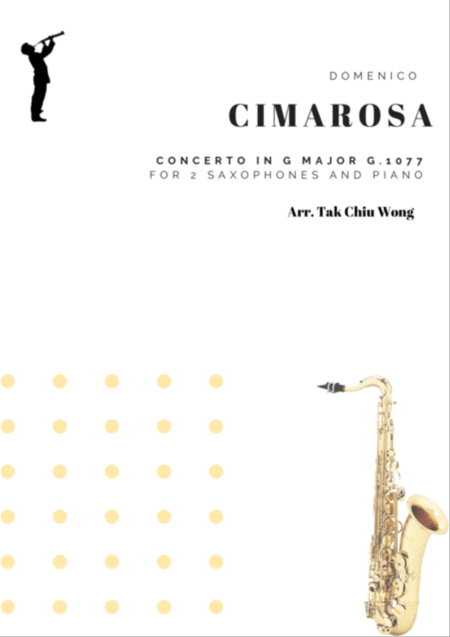 Concerto in G major G.1077 arranged for 2 saxophones and piano Woodwind Ensemble scores gallery preview page 1