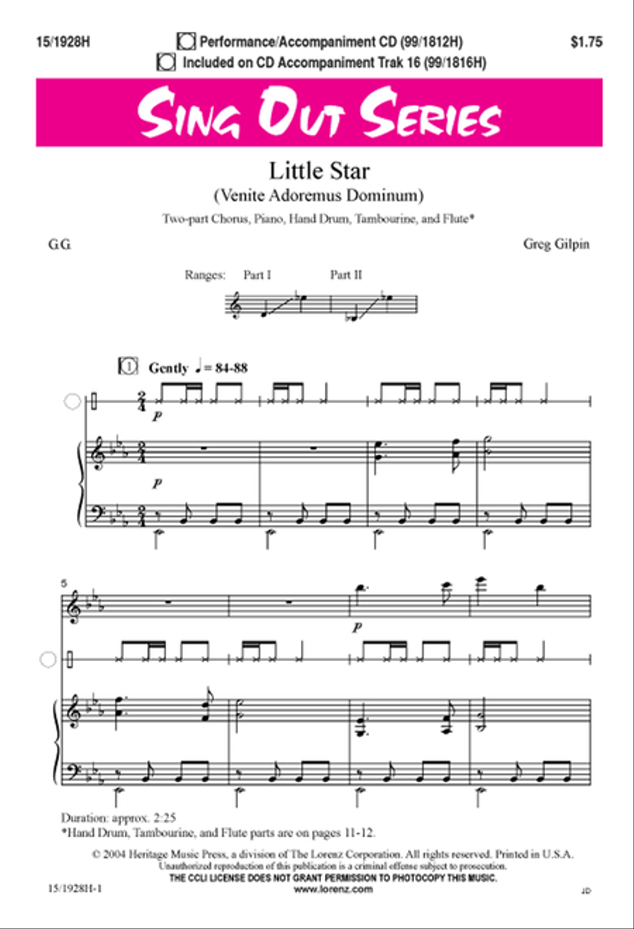Little Star Little Star 2-Part scores gallery preview page 1