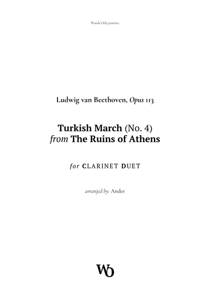 Turkish March by Beethoven for Clarinet Duet image number null