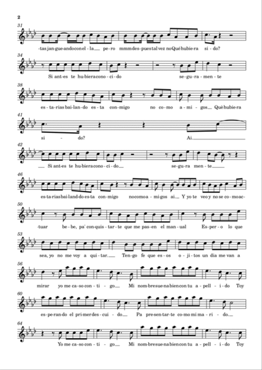 Si Antes Te Hubiera Conocido A Cappella scores gallery preview page 2