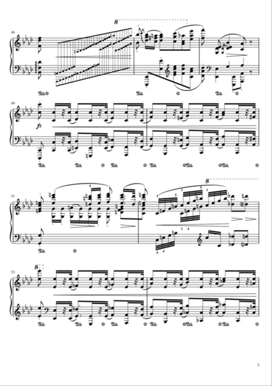 Chopin - Polonaise No.6 in A-flat major, Op.53 'Heroic' - Original For Piano Solo With Fingered Piano Solo scores gallery preview page 5