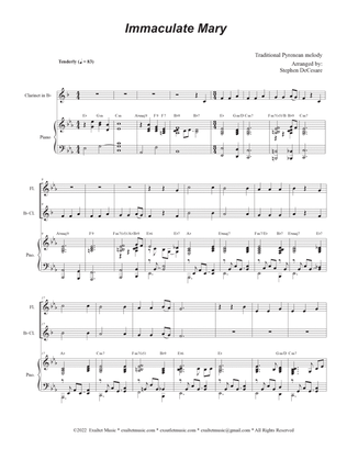 Immaculate Mary (Duet for Flute and Bb-Clarinet) (Easy Version)