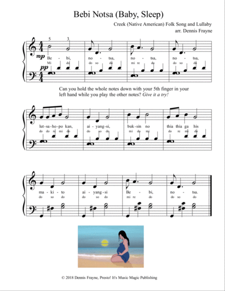 Bebi Notsa (Baby Sleep) (Creek) Piano Method scores gallery preview page 1