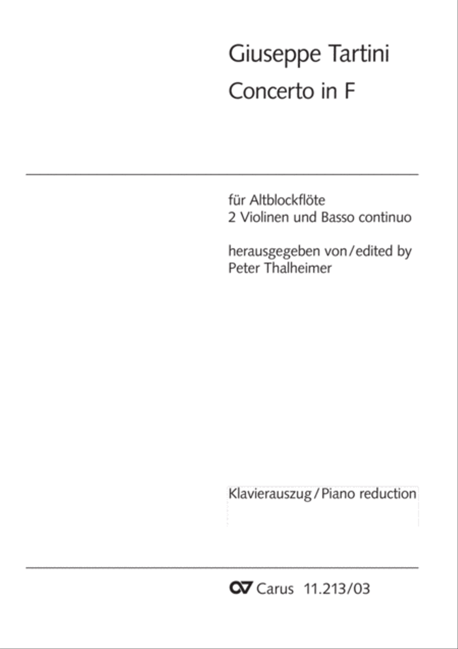 Concertino in F major for recorder and strings (Concertino in F fur Blockflote und Streicher) Recorder scores gallery preview page 2
