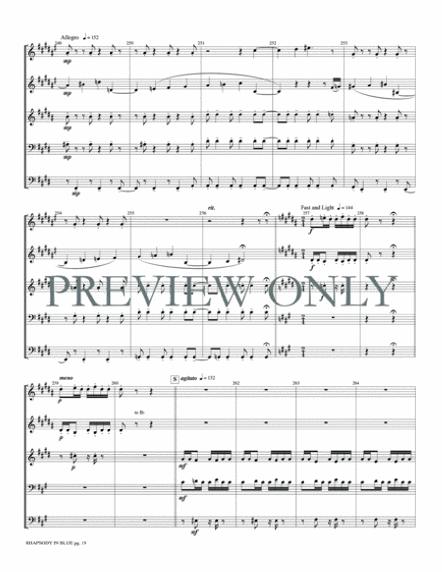 Rhapsody in Blue Rhapsody in Blue Brass Quintet scores gallery preview page 21