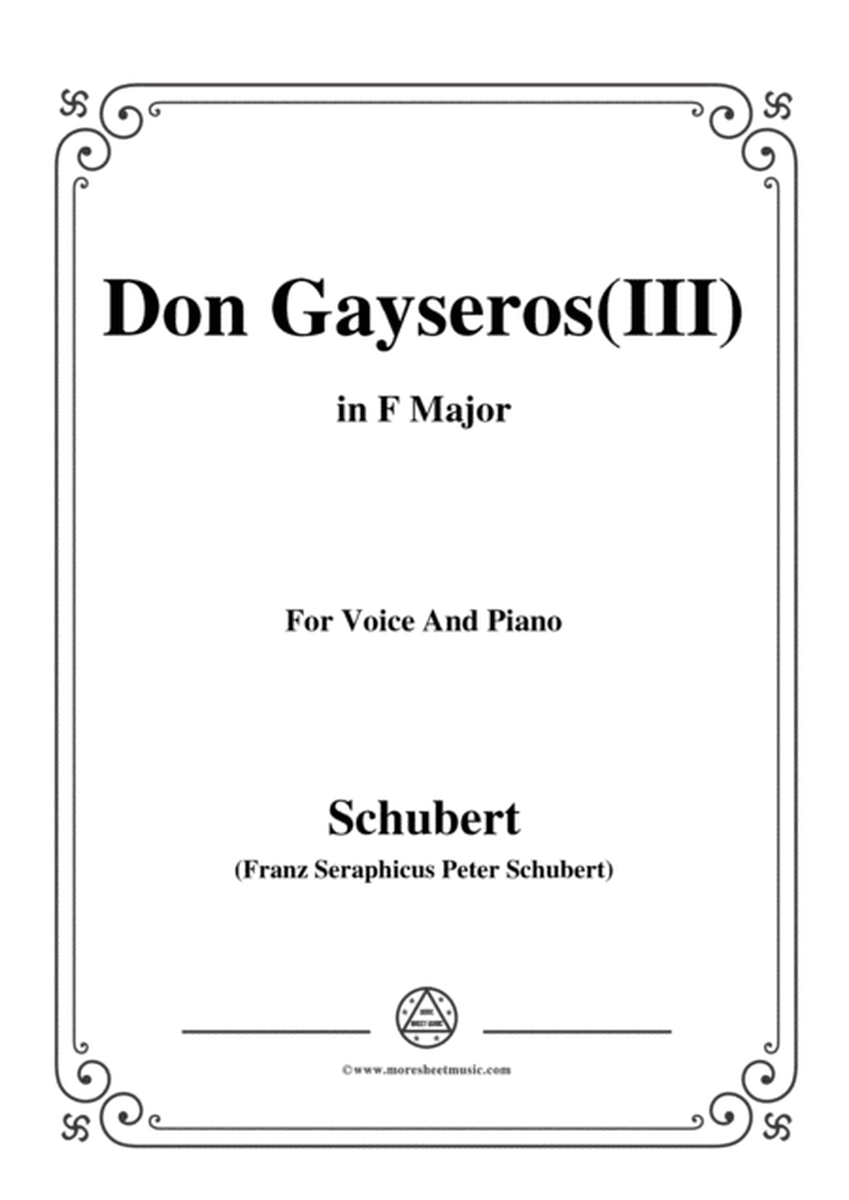 Schubert-Don Gayseros(III),in F Major,D.93 No.3,for Voice and Piano image number null