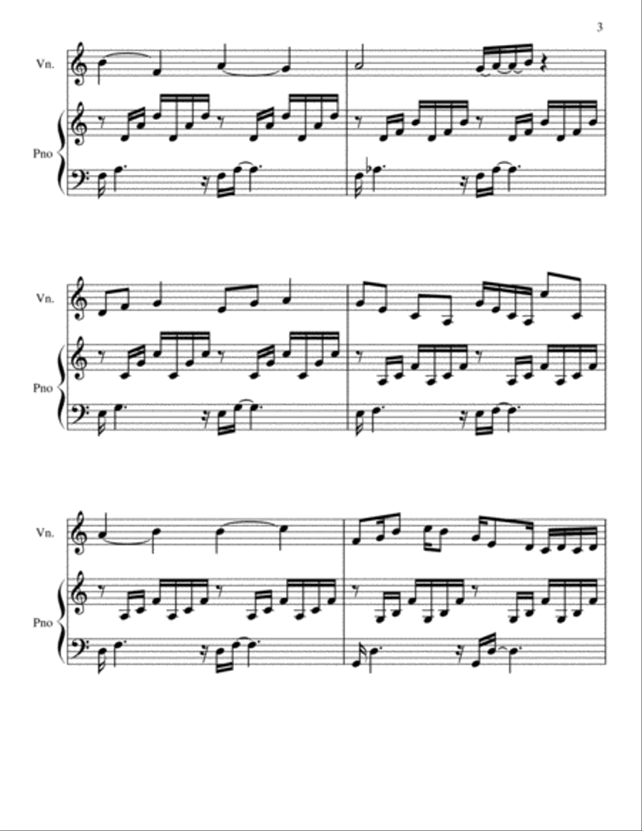 Prelude in C Violin Solo scores gallery preview page 3