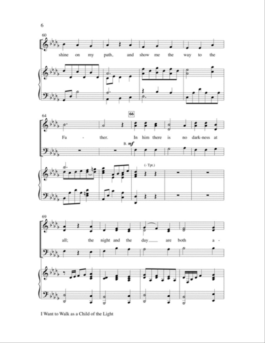 I Want to Walk as a Child of the Light 3-Part scores gallery preview page 6