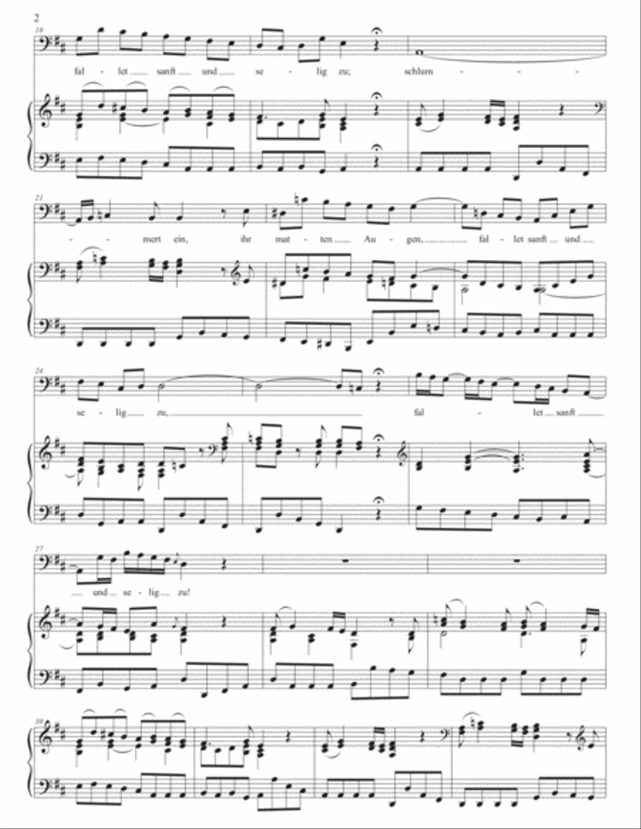 BACH: Schlummert ein, ihr matten Augen, BWV 82 (transposed to D major) Voice scores gallery preview page 3