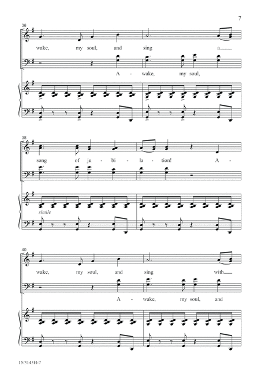 Awake, My Soul, and Sing! 4-Part scores gallery preview page 7