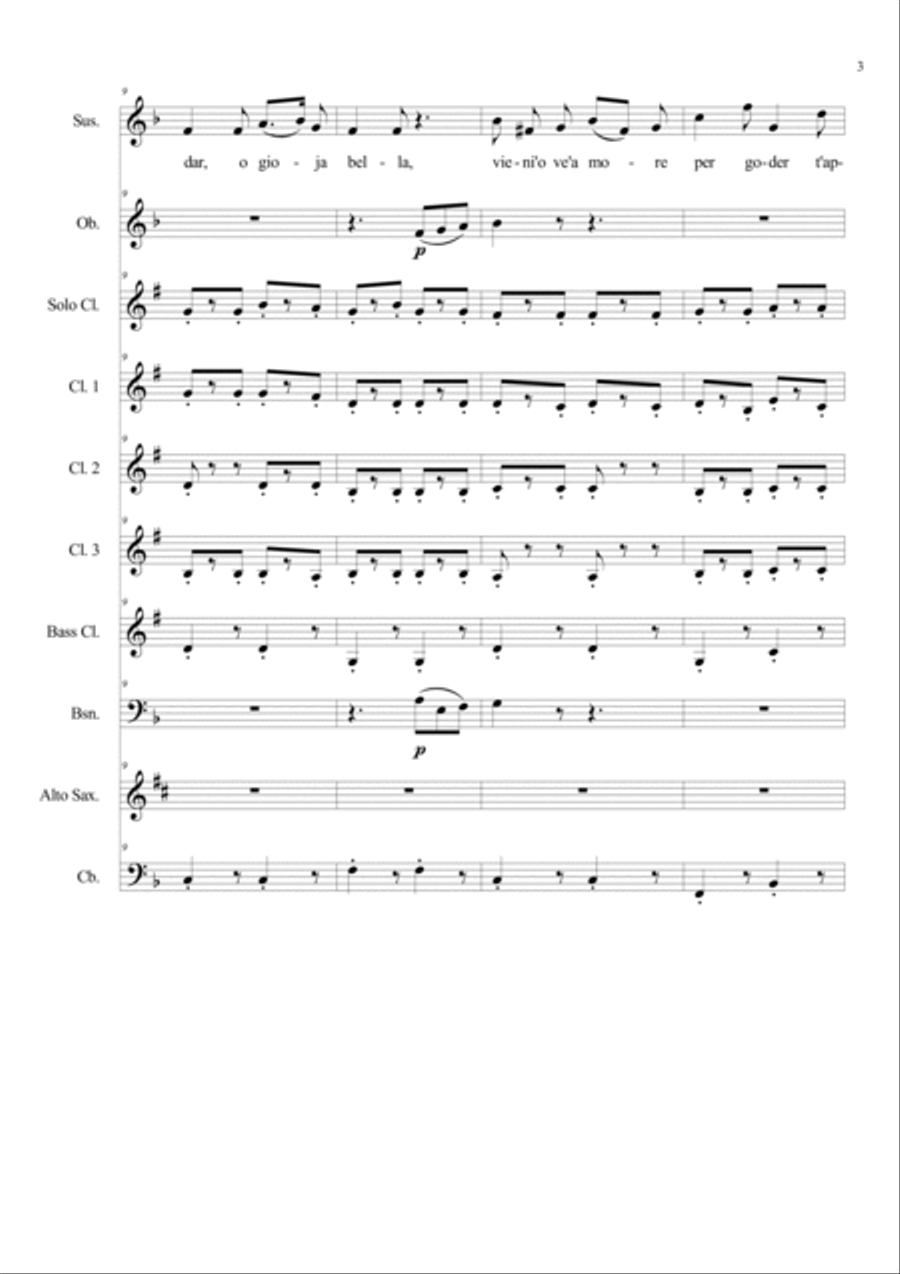 Lascia ch'io pianga for soprano and concert band Concert Band scores gallery preview page 3
