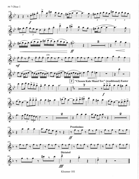 Klezmer 101 Orchestral version from Klezmer Concerto for Clarinet and Wind Orchestra - set of parts