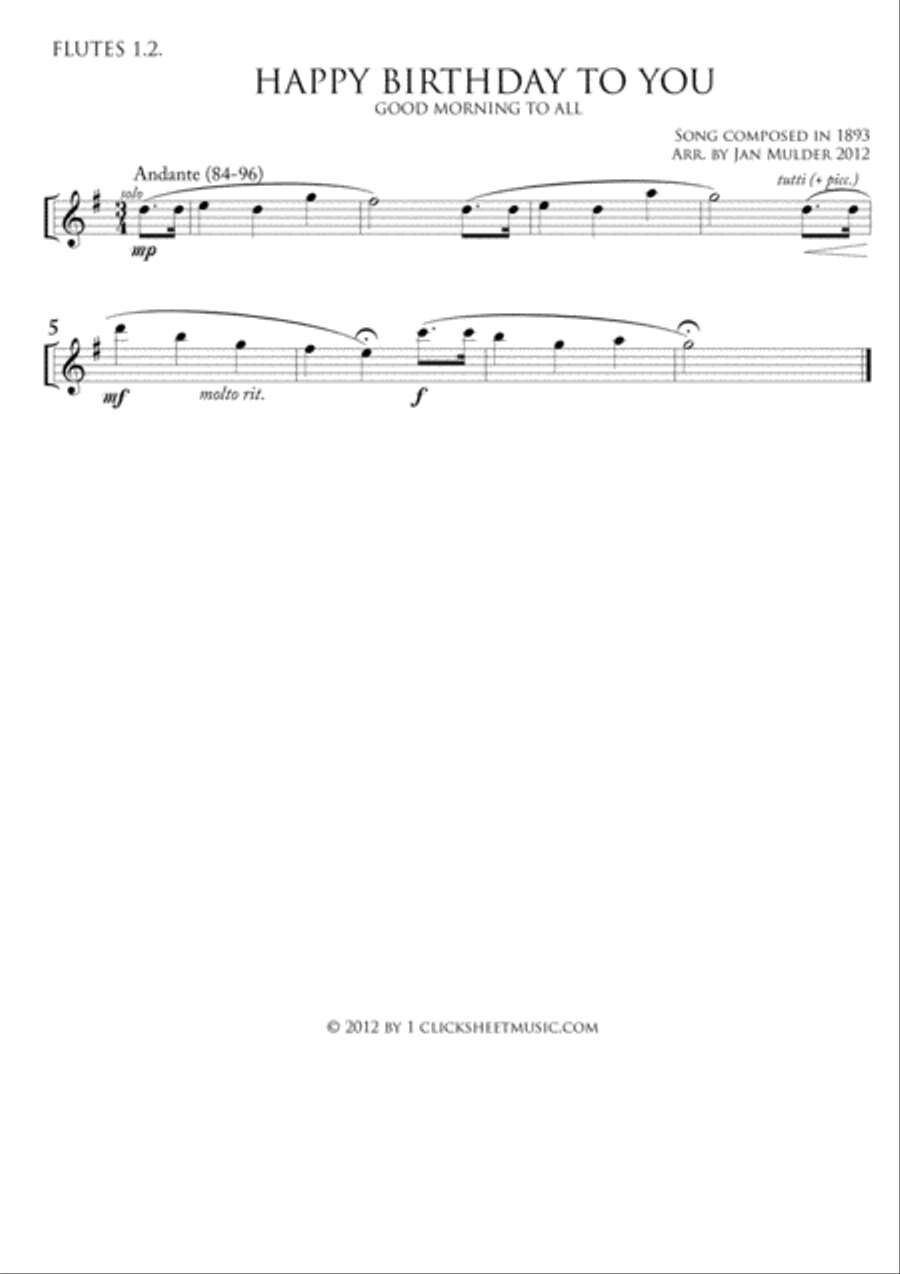 Happy Birthday Orchestra scores gallery preview page 3