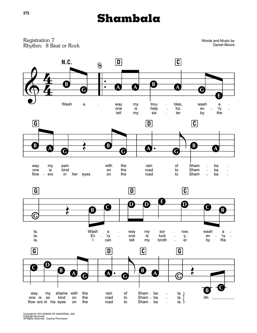 Shambala Electronic Keyboard scores gallery preview page 1