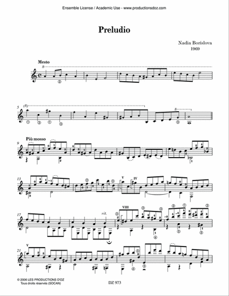 Preludio, Baiser Preludio, Baiser Classical Guitar scores gallery preview page 2