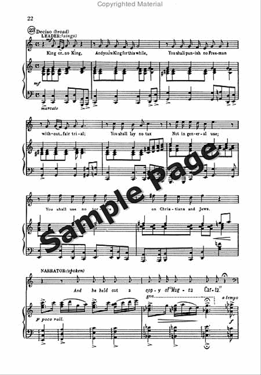 Ballad of Magna Carta 4-Part scores gallery preview page 23
