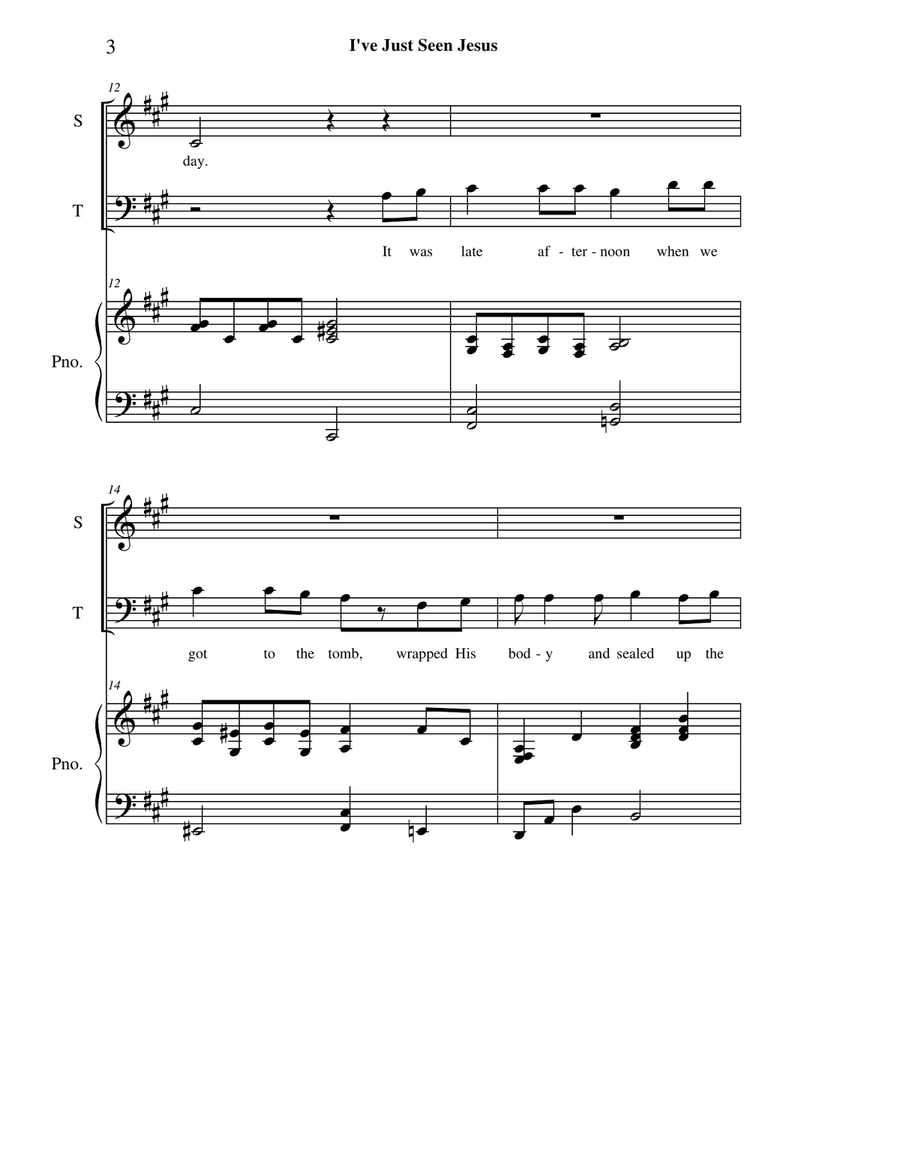 I've Just Seen Jesus Piano, Vocal scores gallery preview page 4