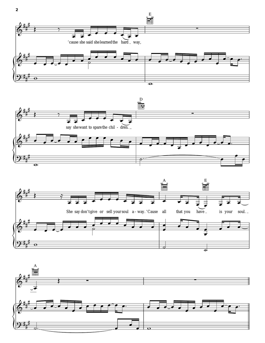 All That You Have Is Your Soul Piano, Vocal, Guitar scores gallery preview page 2