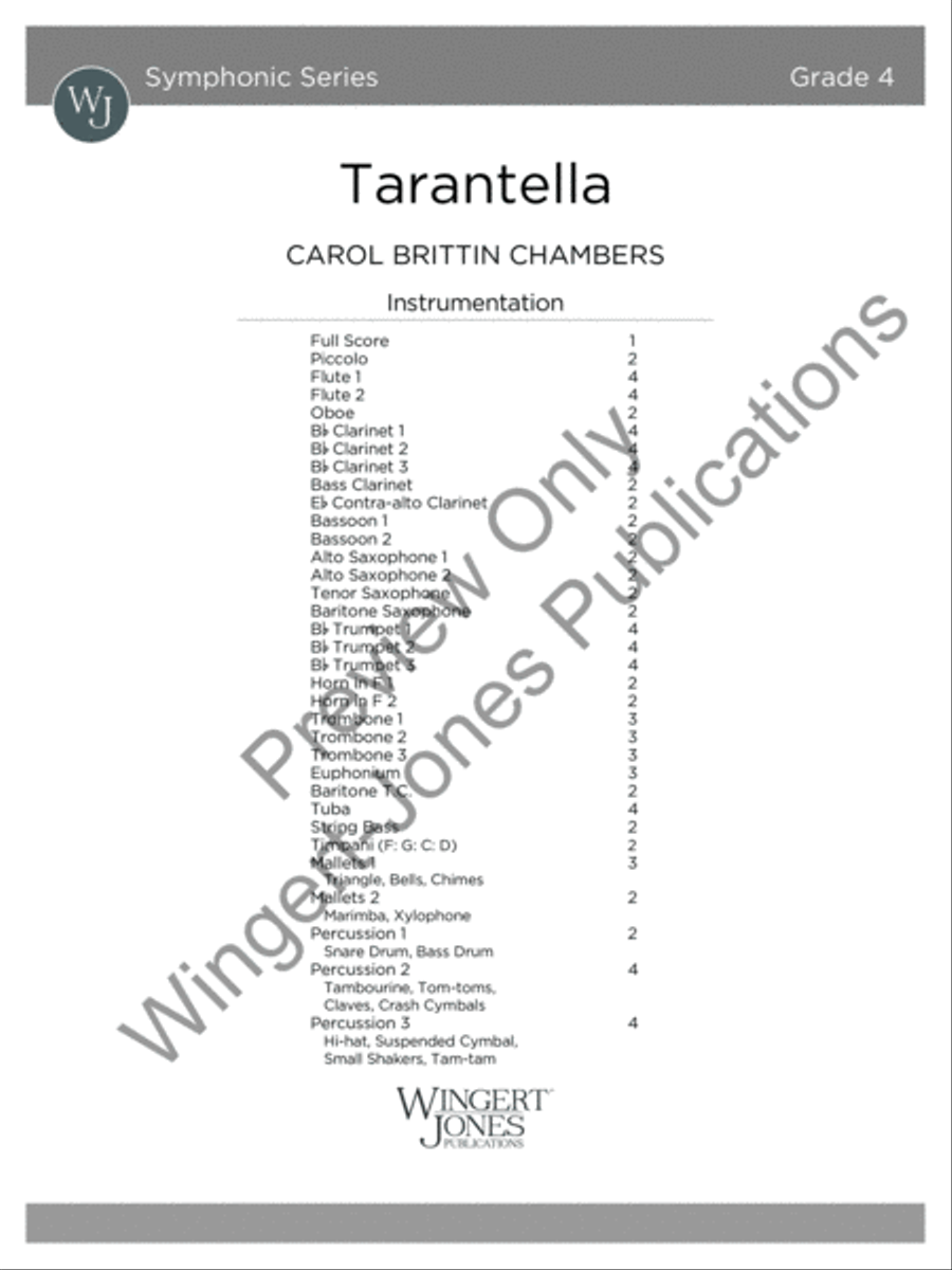 Tarantella Concert Band scores gallery preview page 2