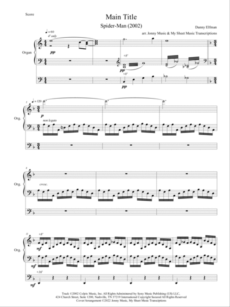 Main Titles Organ Solo scores gallery preview page 2