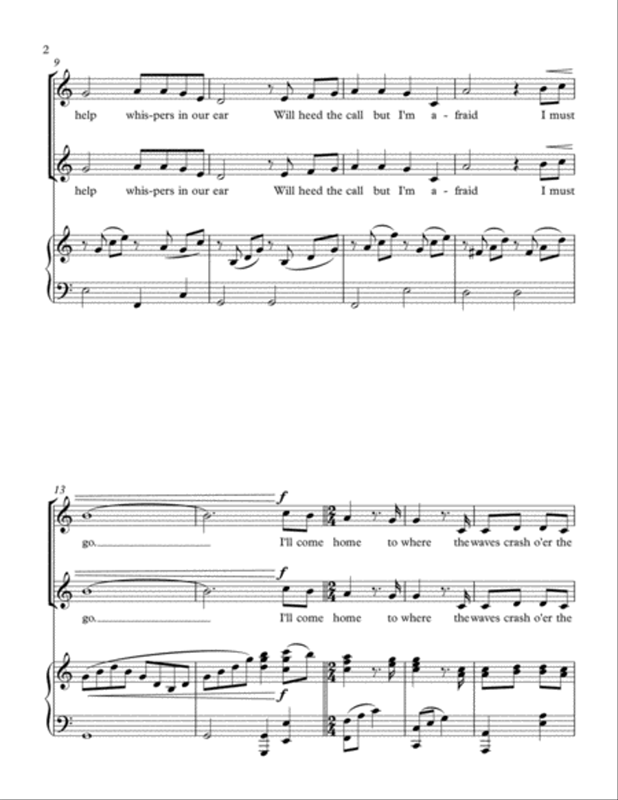 Come Home to Nova Scotia (SA Choir and Piano) SA scores gallery preview page 2