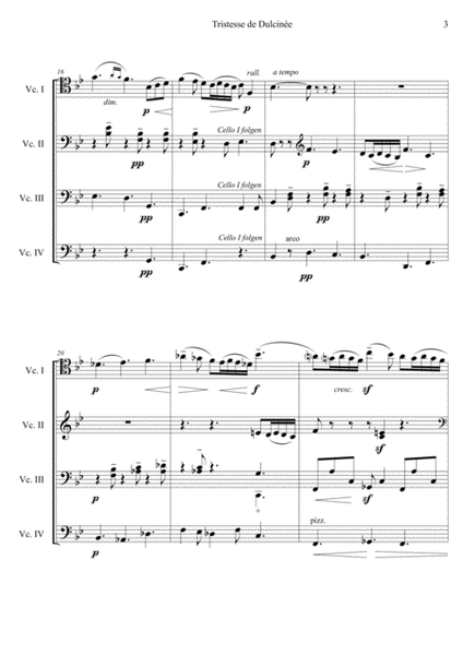 Jules Massenet, Tristesse de Dulcinée for cello quartet image number null