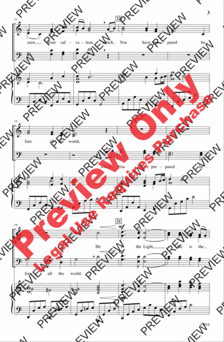 He Is the Light 4-Part scores gallery preview page 3