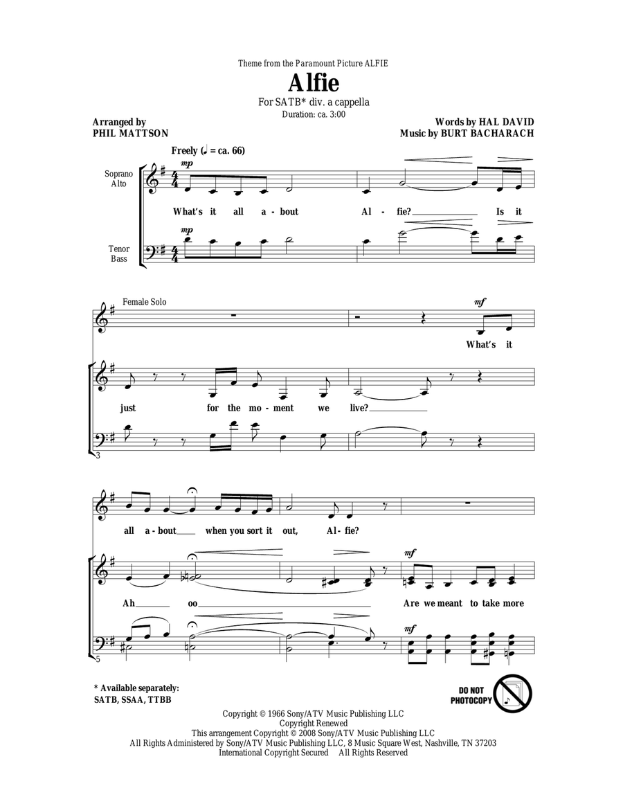 Alfie 4-Part scores gallery preview page 1