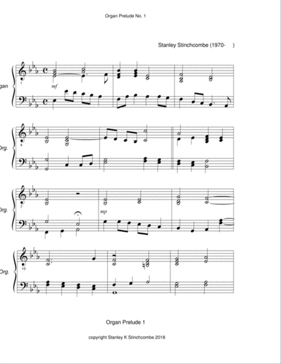Organ Prelude Op. 7 Organ Solo scores gallery preview page 1