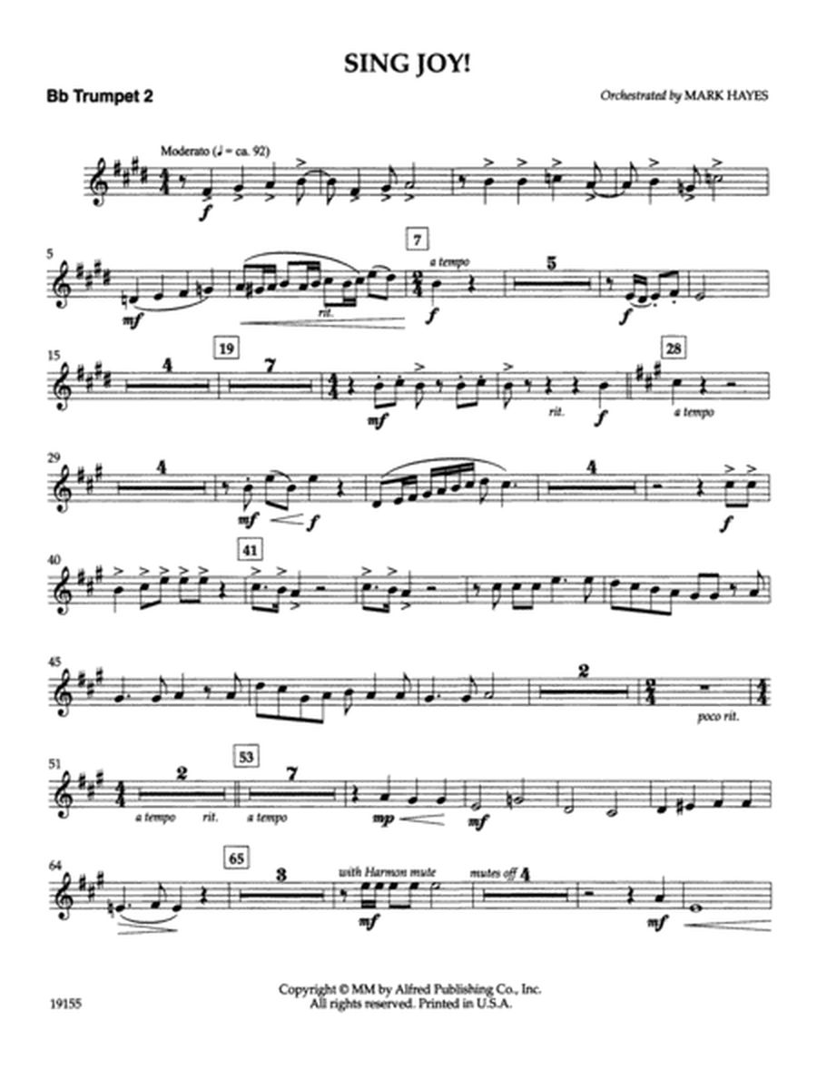 Sing Joy!: 2nd B-flat Trumpet