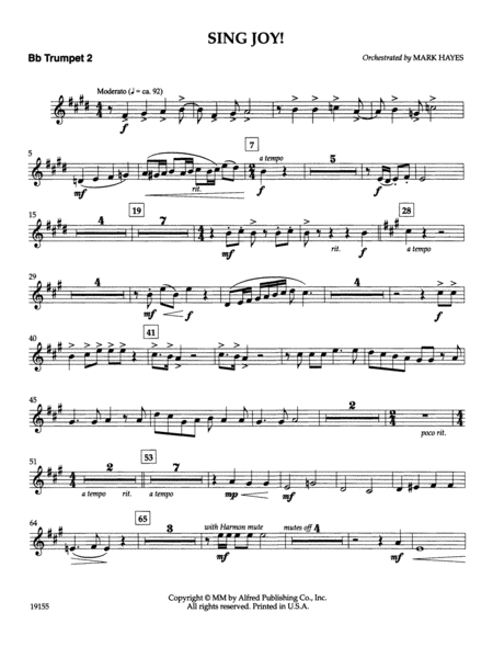 Sing Joy!: 2nd B-flat Trumpet