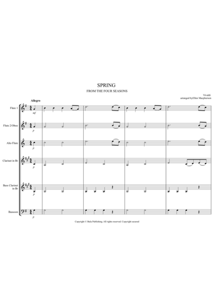 SPRING - FROM THE FOUR SEASONS - FLUTE & CLARINET ENSEMBLE - SCORE image number null