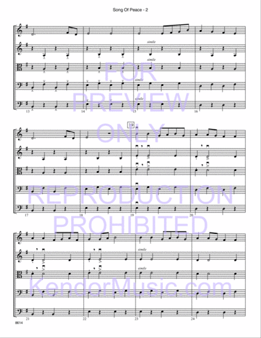 Song Of Peace (Lo Yisa Goy) String Orchestra scores gallery preview page 3